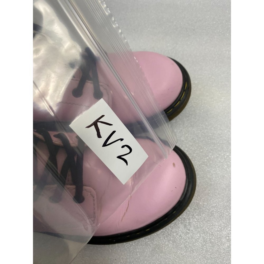 Dr. Martens Pink patent Leather Ankle Boots 1460J Youth size 2 Zip Lace Barbie - Picture 8 of 15